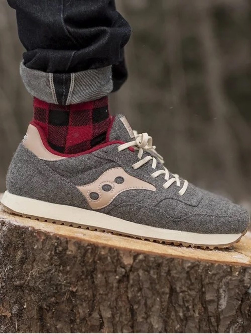 Saucony Lodge Wool Sneaker with Red Accent Limited Edition